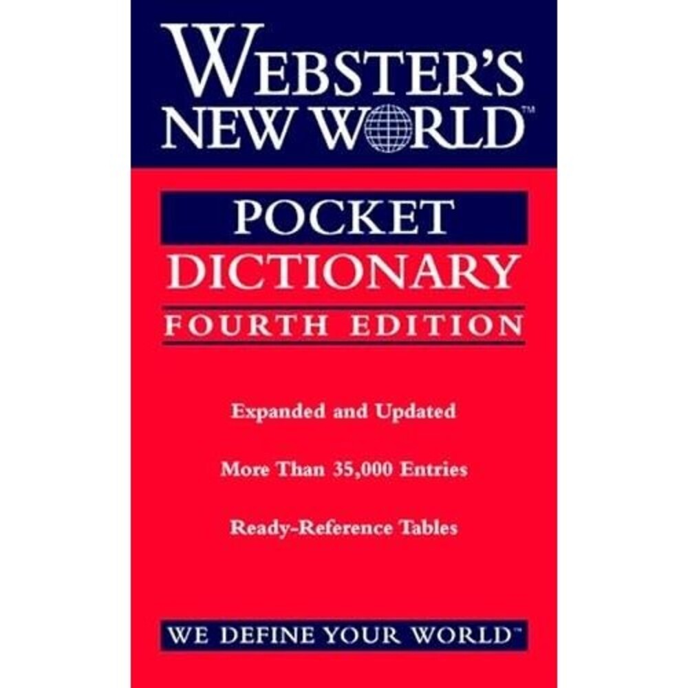 Webster's New World Pocket Dictionary: A compact reference with 37,000+ entries,